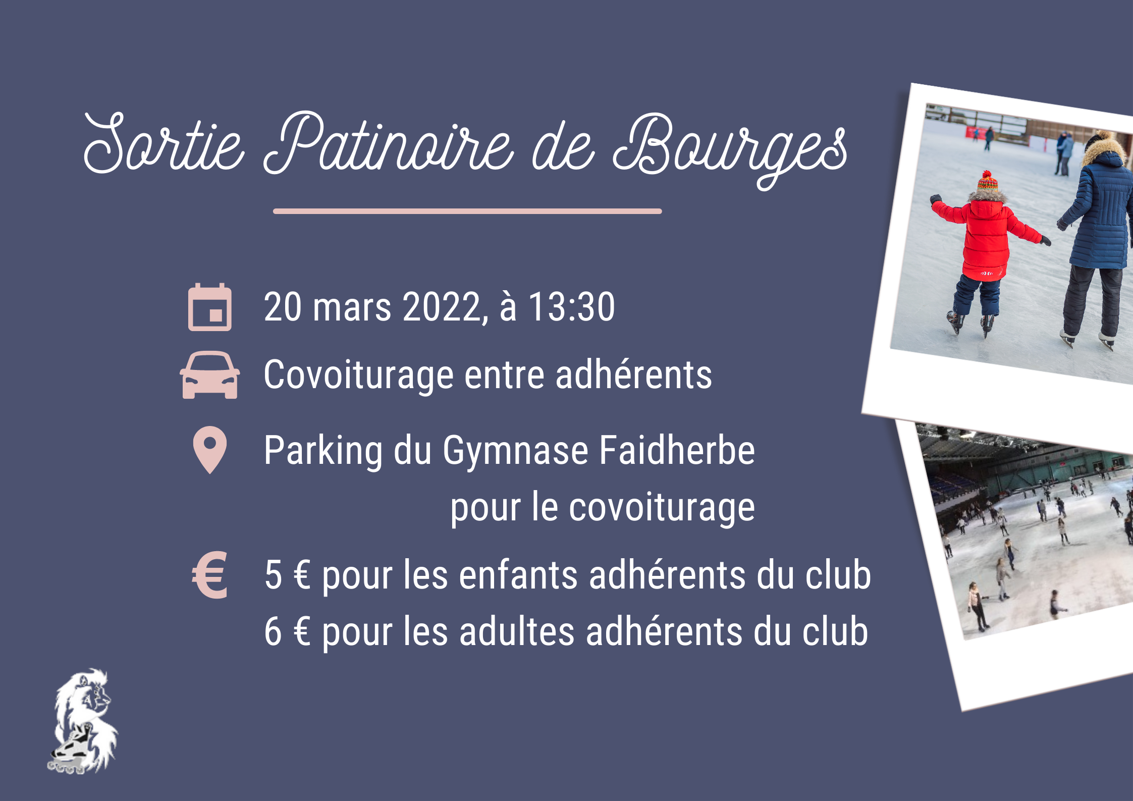 Sortie Patinoire à Bourges le 20 mars Roller Club Nivernais